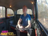Female Fake Taxi Sexy MILF in black suspenders convinces him to cheat on his fiance