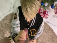 the old year CUMS to an end: intense XXXmas blowjob with swallowing hot thick sperm from cute slut | PORR.XXX