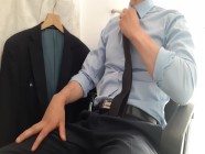 Solo Male Masturbation - Suited guy relaxes after a hard day