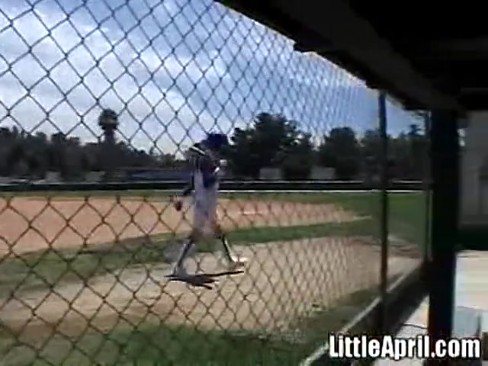 Little April Plays With Herself After A Game Of Baseball | YouPorr.com