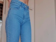 Jeans natural ass red thongs | PORR.XXX