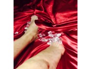 BambiAmbitas sexy feet deserve red satin passion and diamonds