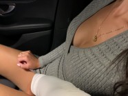 Blowjob in car from a Busty girl