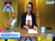 Hot Latina news anchor masturbation on air