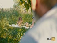 OLD4K. Posh girl came to clearing to be nailed by the older tourist | PORR.XXX