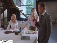 TUSHY Blonde hottie Scarlett has anal fun with her boss