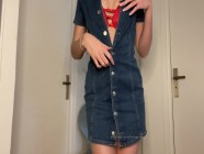 AMAZING REVERSE COWGIRL RIDE BIG DILDO After Strip Tease with Red Lingerie | PORR.XXX