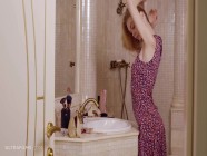 ULTRAFILMS Beautiful Russian girl Nancy A playing with huge dildo in the shower