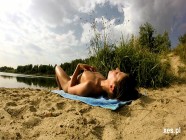 Beautiful Polish girl plays on the beach | PORR.XXX